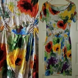 Anthropologie cute floral jersey knit dress, M